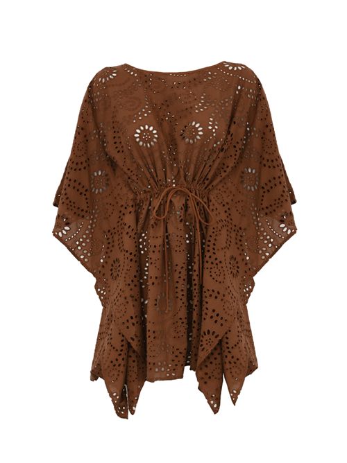 Caftano Iria in cotone sangallo Mc2 Saint Barth | IRIA05907H COTTON SUNFLOWER EMBRY